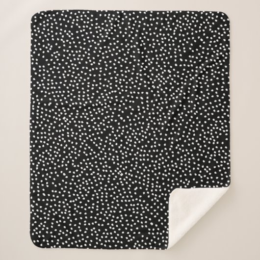 Couverture Sherpa Polka Pote Abstraite moderne noir et blanc (Devant)