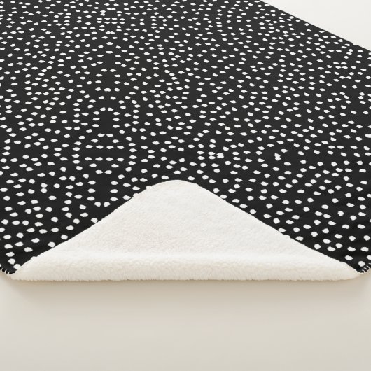 Couverture Sherpa Polka Pote Abstraite moderne noir et blanc (3/4)
