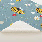 Couverture Sherpa Pollinant Les Abeilles, Flower Garden Scene. (3/4)