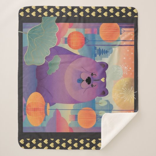 Couverture Sherpa POLLY PLUM chow dog (Devant)