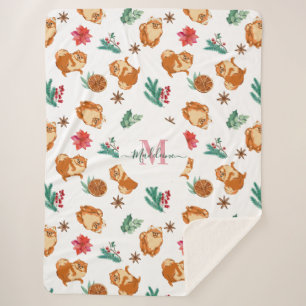 Couverture Sherpa Pomeranian de Noël personnalisé