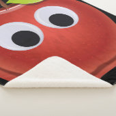 Couverture Sherpa Pomme rouge drôle avec yeux de googly (3/4)