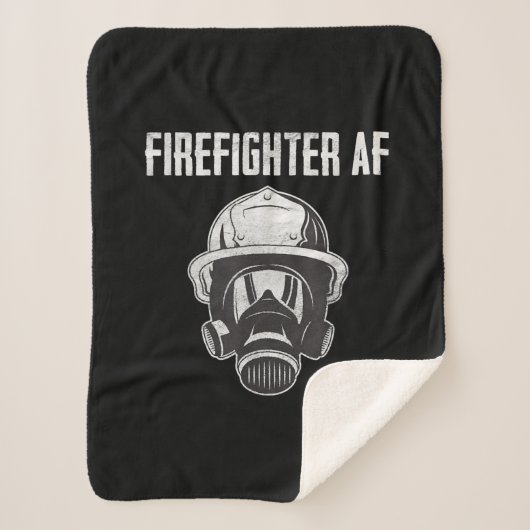 Couverture Sherpa Pompier AF | Masque gaz | Funny Firefighter (Devant)