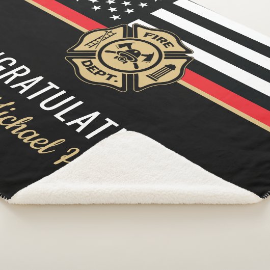 Couverture Sherpa Pompier Fire Academy Red Line Drapeau Graduation (3/4)