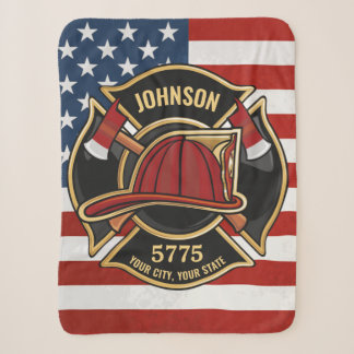Couverture Sherpa Pompier Secourt incendie Département USA Drapeau p