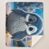 Couverture Sherpa Poncho - Un pingouin doux pour bébé (Devant)