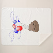 Couverture Sherpa Poo Emoji Voler Avec Ballons (Devant (Horizontal))