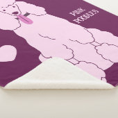 Couverture Sherpa Poodé rose de texte personnalisé (3/4)