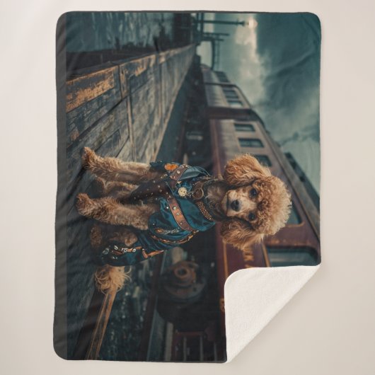Couverture Sherpa Poodle Steampunk Stationmaster Portrait (Devant)