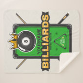 Couverture Sherpa Pool Hall personnalisé NOM 8 Ball Crown Billiards (Devant (Horizontal))