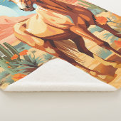 Couverture Sherpa Pop Art Palomino Desert Horse (3/4)
