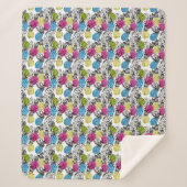 Couverture Sherpa Pop Art Pineappy Et Palm Feuilles (Devant)