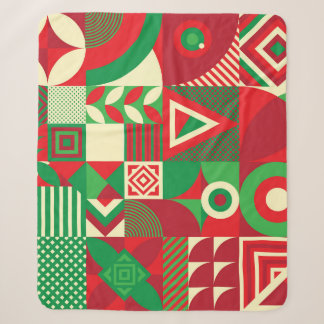 Couverture Sherpa Pop géométrique : Carreaux Abstraits colorés.
