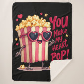 Couverture Sherpa Popcorn Heart Pop Valentine Design (Devant)