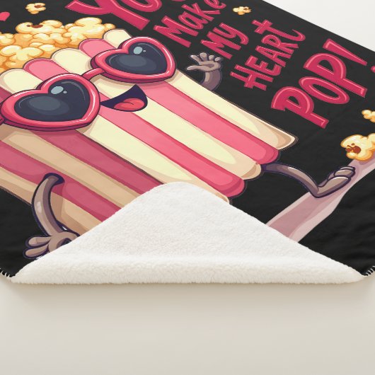 Couverture Sherpa Popcorn Heart Pop Valentine Design (3/4)