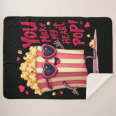 Couverture Sherpa Popcorn Heart Pop Valentine Design (Devant (Horizontal))