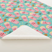 Couverture Sherpa Popcorn Motif Movie Théâtre de nuit Fun Turquoise (3/4)