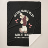 Couverture Sherpa POPEYE Faible À Genoux Fun Valentines Day (Devant)
