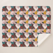 Couverture Sherpa Porcs avec le motif de casquettes (Devant (Horizontal))
