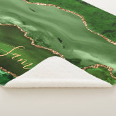 Couverture Sherpa Porte en marbre Parties scintillant verte et en or (3/4)