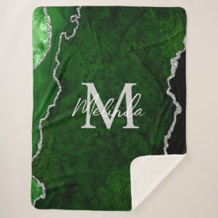 Couverture Sherpa Porte en marbre vert et argent