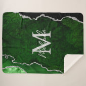 Couverture Sherpa Porte en marbre vert et argent (Devant (Horizontal))