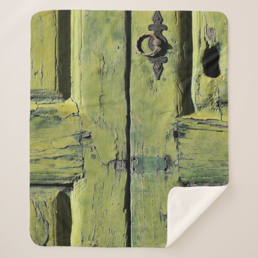 Couverture Sherpa Porte fermée en bois brun à deux panneaux (Devant)