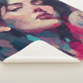 Couverture Sherpa Portrait abstrait aux traits néon (3/4)