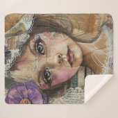 Couverture Sherpa Portrait d'art en collage multimédia (1) (Devant (Horizontal))