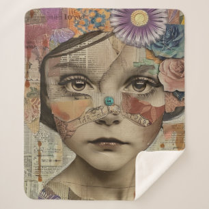 Couverture Sherpa Portrait d'art en collage multimédia (10)
