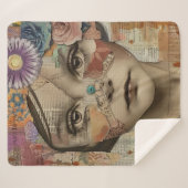 Couverture Sherpa Portrait d'art en collage multimédia (10) (Devant (Horizontal))