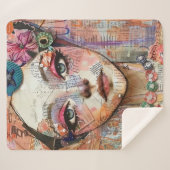 Couverture Sherpa Portrait d'art en collage multimédia (11) (Devant (Horizontal))