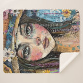 Couverture Sherpa Portrait d'art en collage multimédia (3) (Devant (Horizontal))