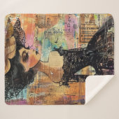 Couverture Sherpa Portrait d'art en collage multimédia (4) (Devant (Horizontal))