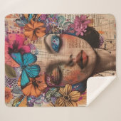 Couverture Sherpa Portrait d'art en collage multimédia (7) (Devant (Horizontal))