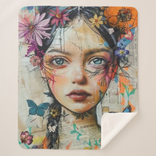 Couverture Sherpa Portrait d'art en collage multimédia (9)