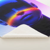 Couverture Sherpa Portrait d'art futuriste Pixel - Abstrait numériqu (3/4)