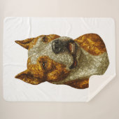 Couverture Sherpa Portrait de chien Pitbull (Devant (Horizontal))