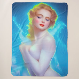 Couverture Sherpa Portrait de déesse Ethereal - Imaginaire Surreal
