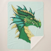 Couverture Sherpa Portrait de dragon vert (Devant)