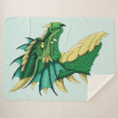 Couverture Sherpa Portrait de dragon vert (Devant (Horizontal))