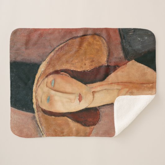 Couverture Sherpa Portrait de Jeanne Hebuterne dans un grand casquet (Devant (Horizontal))