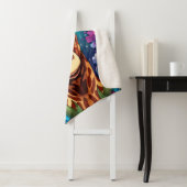 Couverture Sherpa Portrait de la Giraffe florale-9322 (En situation)