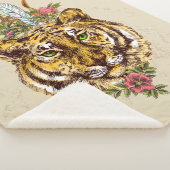 Couverture Sherpa Portrait de style de Boho de tigre (3/4)
