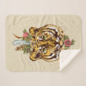 Couverture Sherpa Portrait de style de Boho de tigre (Devant (Horizontal))