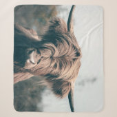 Couverture Sherpa Portrait de vache Highland (Devant)