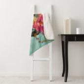 Couverture Sherpa Portrait Floral Vintage (En situation)