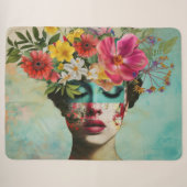 Couverture Sherpa Portrait Floral Vintage (Devant (Horizontal))