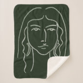 Couverture Sherpa Portrait malachite avec cheveux longs (Devant)