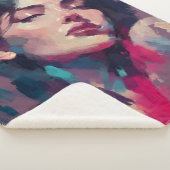 Couverture Sherpa Portrait Néon Abstrait (3/4)